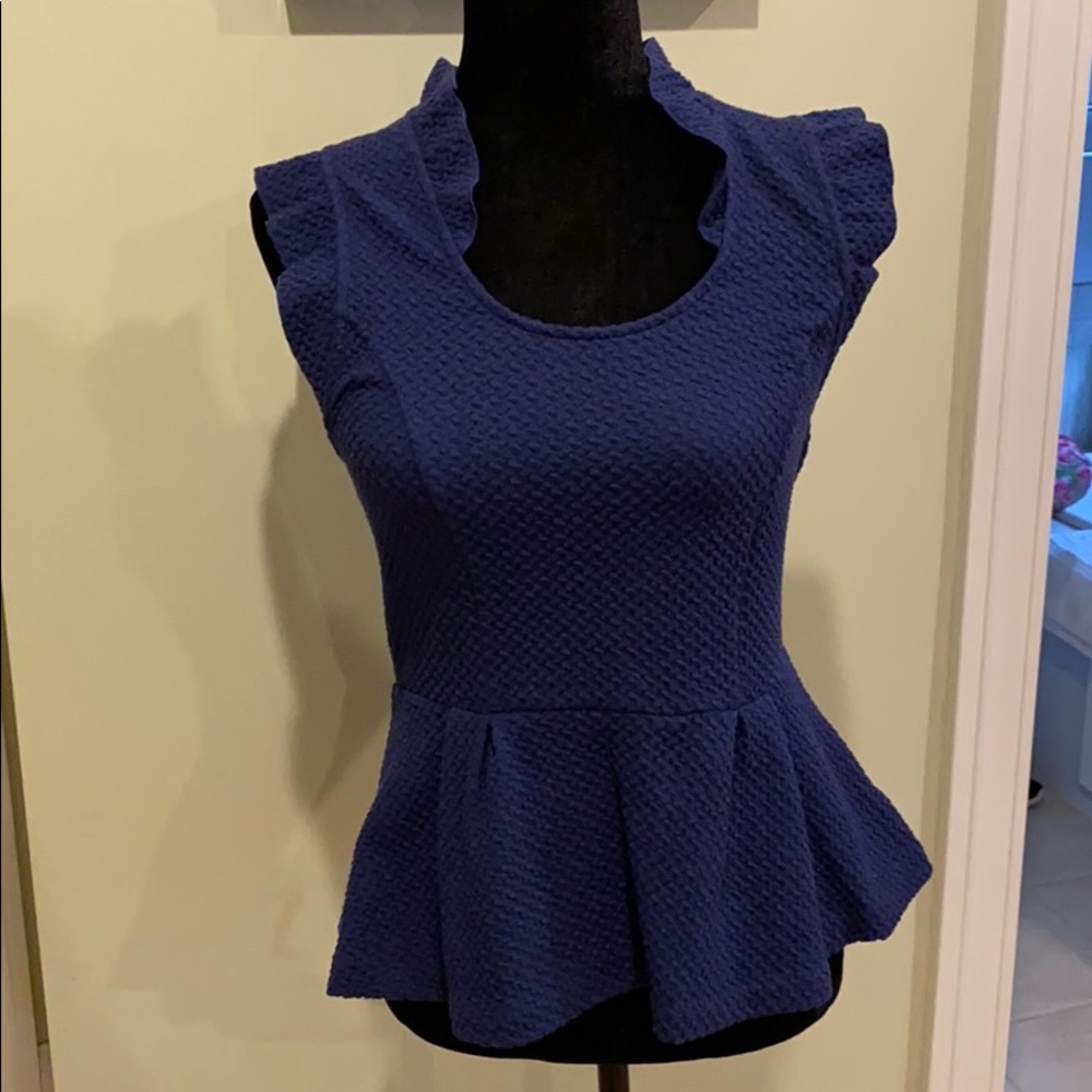 Blue peplum top